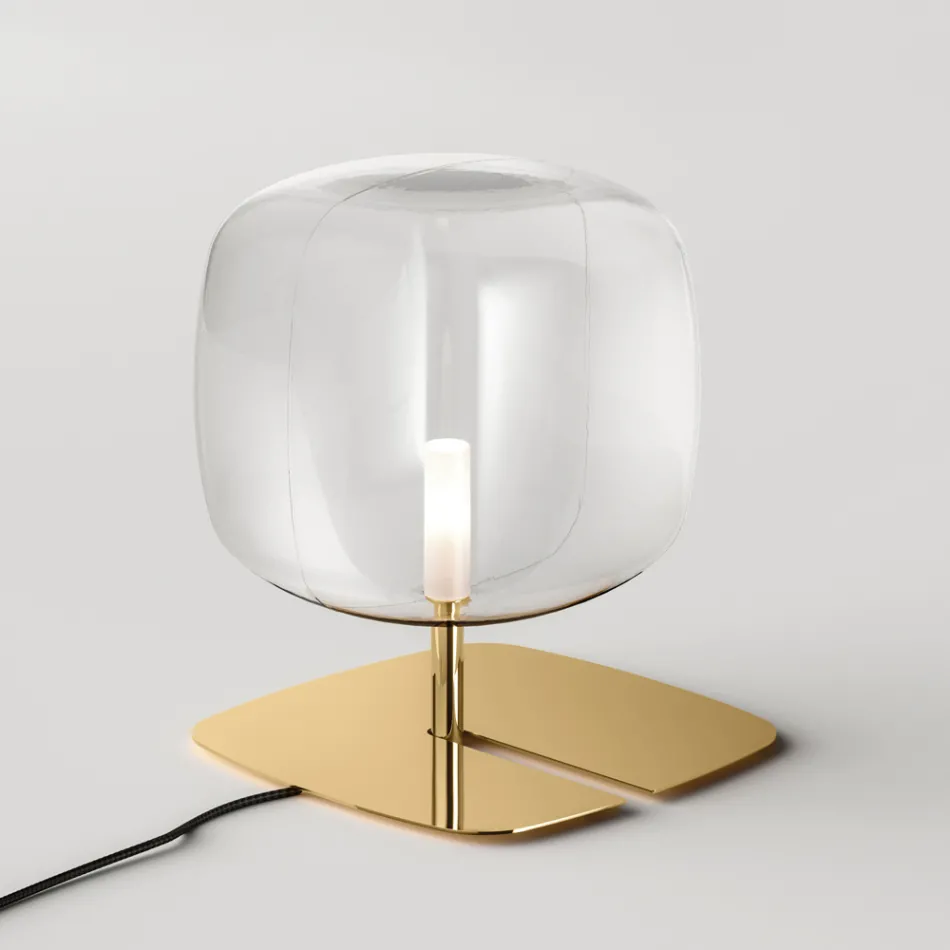 Table Lamp with Shiny Metal Structure Made in Italy - Donatina Viadurini