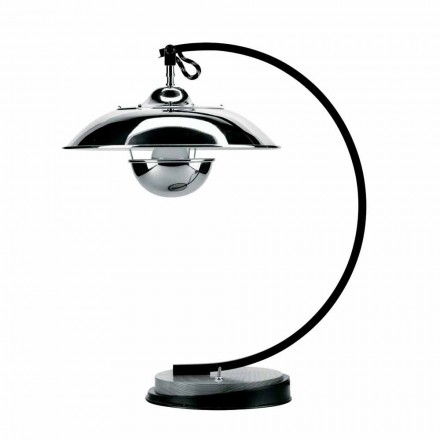 Table Lamp with Structure in Oak and Metal Made in Italy - Lumetto Viadurini