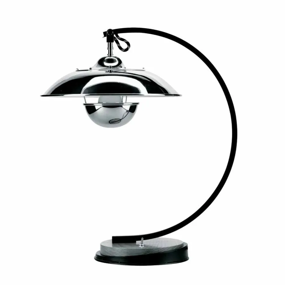 Table Lamp with Structure in Oak and Metal Made in Italy - Lumetto Viadurini