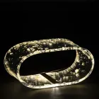 Acrylic Crystal Table Lamp and Gold, Silver or Copper Leaf - Gnassi Viadurini