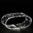 Acrylic Crystal Table Lamp and Gold, Silver or Copper Leaf - Gnassi Viadurini