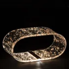 Acrylic Crystal Table Lamp and Gold, Silver or Copper Leaf - Gnassi Viadurini