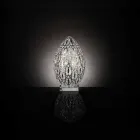 Design table lamp in crystal and steel shaped Egg Egg Viadurini
