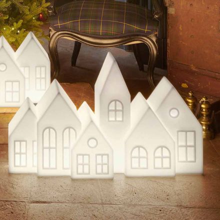 Design Table Lamp with White or Red Led Houses Design Slide - Kuusi Viadurini