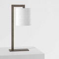 Design Table Lamp in Metal and White Linen Made in Italy - Bali