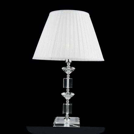 Design table lamp in Ivy glass and crystal, made in Italy Viadurini