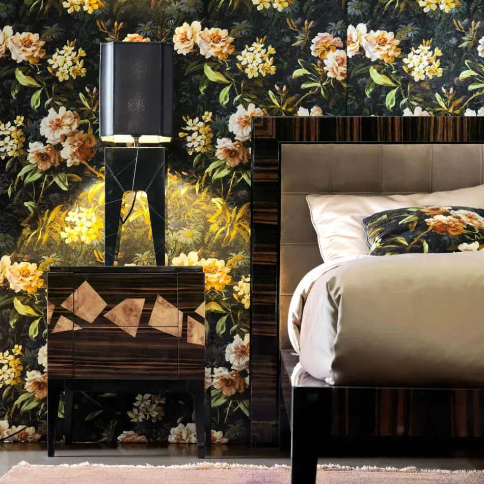 Modern design table lamp in solid wood Grilli Zarafa made Italy Viadurini