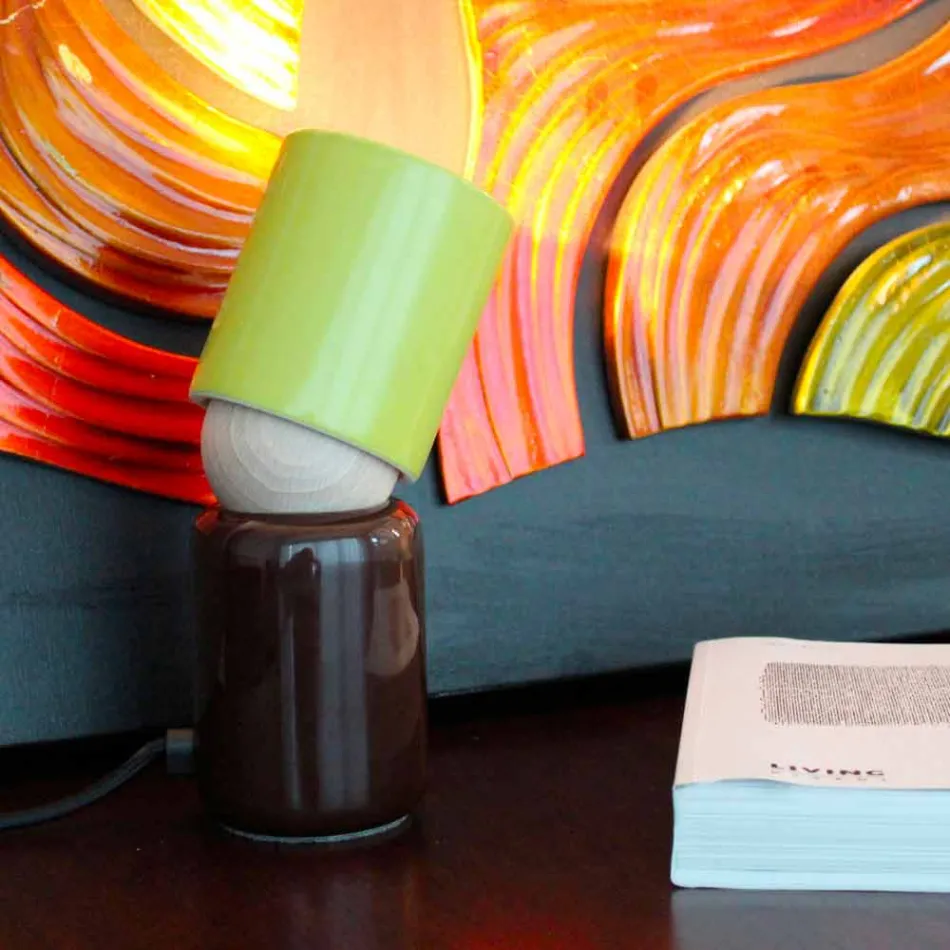 Modern design ceramic table lamp made in Italy Asia Viadurini