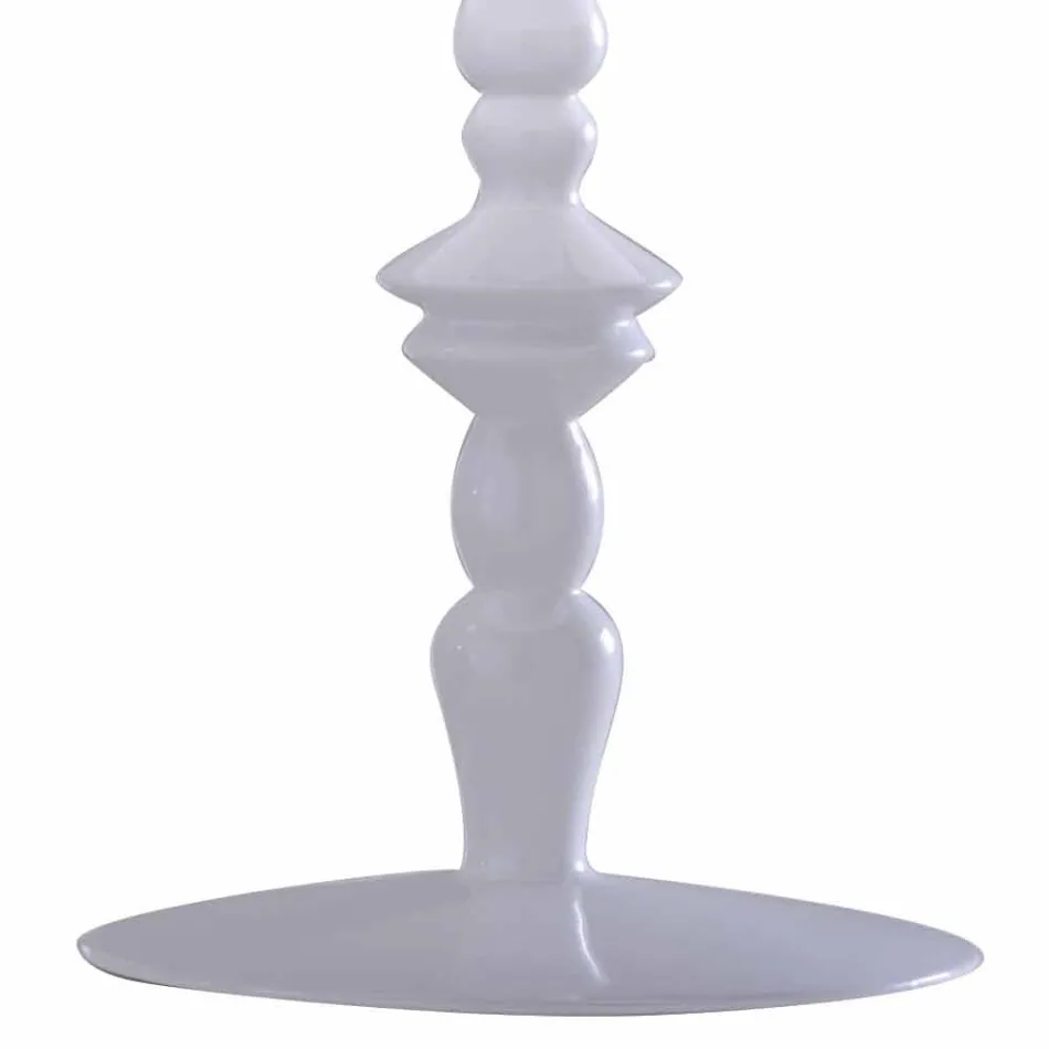 Table Lamp in White Ceramic and Linen Lampshade 2 Dimensions - Cadabra Viadurini