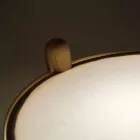 Table Lamp in Beech with Details in Metal and Vegan Leather - Avetta Viadurini