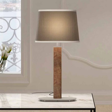 Metal Table Lamp with Fabric Lampshade Made in Italy - Jump Viadurini