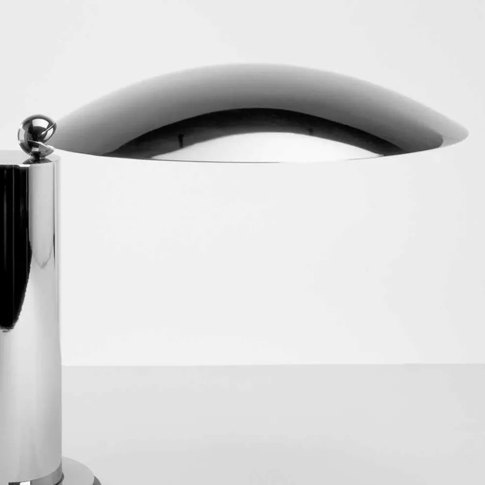 Table Lamp in Chrome or Black Metal with LED Made in Italy - Orlando Viadurini