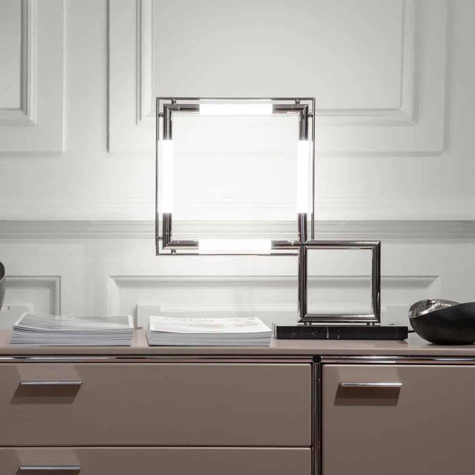 Table Lamp in Brass and Resin with Marble Base Made in Italy - Quizza Viadurini