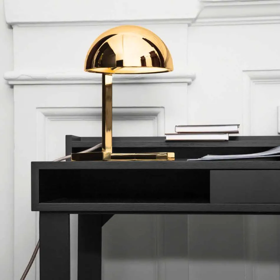 Table Lamp in Brass with Gold or Palladium Finish Made in Italy - Adana Viadurini