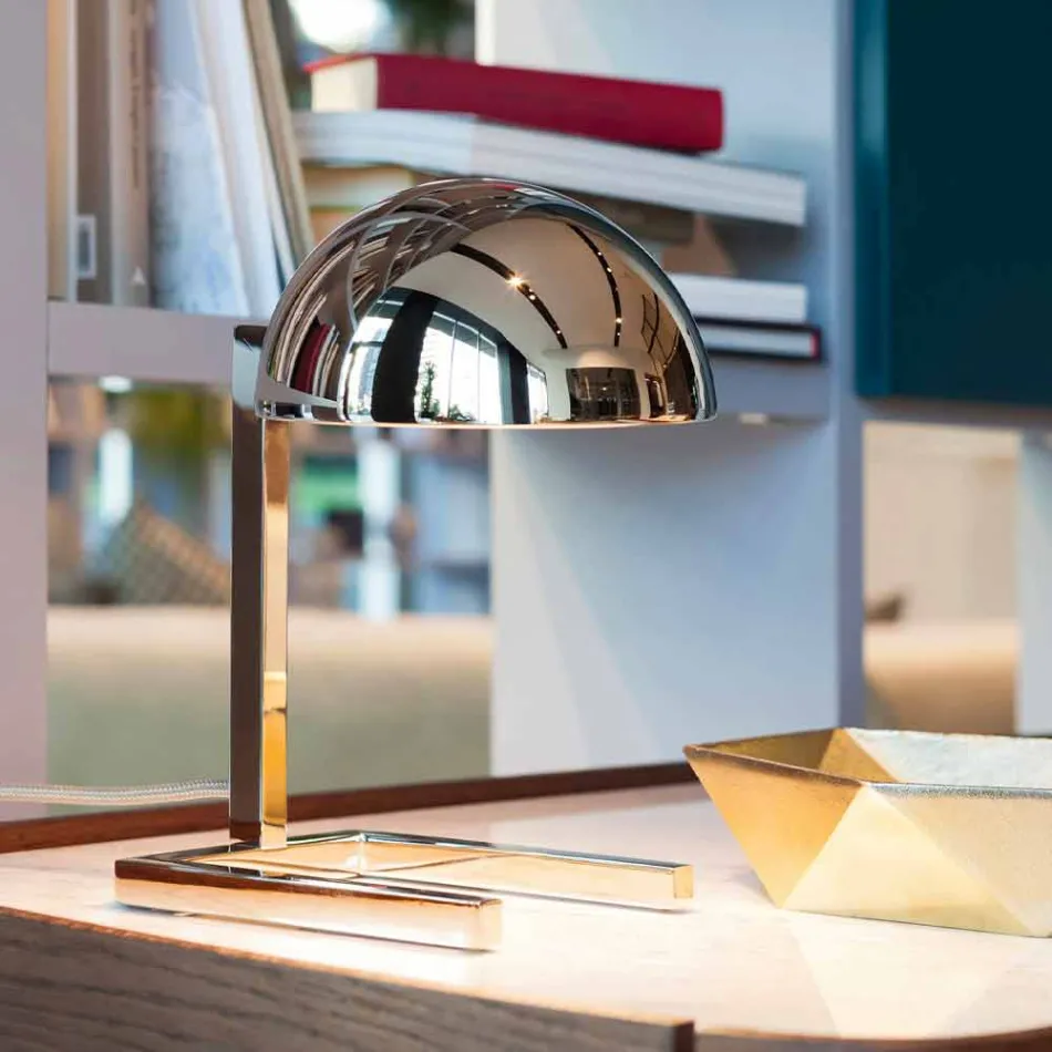 Table Lamp in Brass with Gold or Palladium Finish Made in Italy - Adana Viadurini