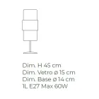 Table Lamp in Hand Blown Glass in Venice and Metal - Satomi Viadurini