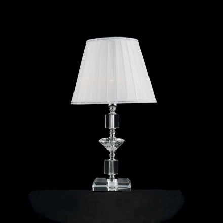 Ivy glass transparent and crystal glass table lamp, made in Italy Viadurini