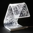 Table Lamp Led Crystal Acrylic Folded Laser Decor - Possett Viadurini