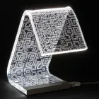 Table Lamp Led Crystal Acrylic Folded Laser Decor - Possett Viadurini