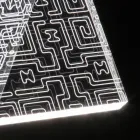 Table Lamp Led Crystal Acrylic Folded Laser Decor - Possett Viadurini