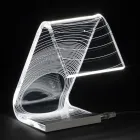 Table Lamp Led Crystal Acrylic Folded Laser Decor - Possett Viadurini