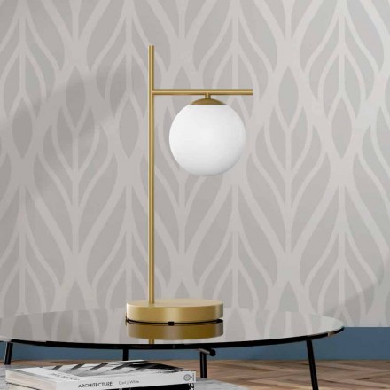 Modern Table Lamp in Brass and Glass Finish Made in Italy - Carima Viadurini