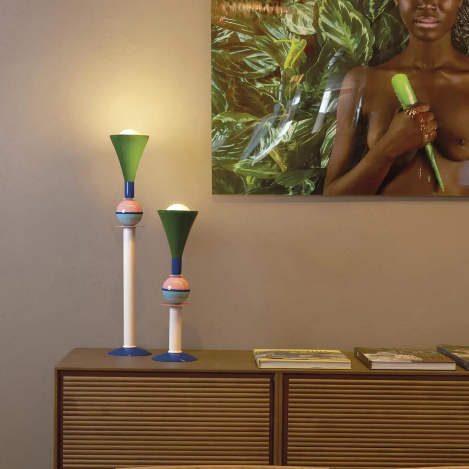 Slide Carmen multicolored aluminium table lamp, made in Italy Viadurini