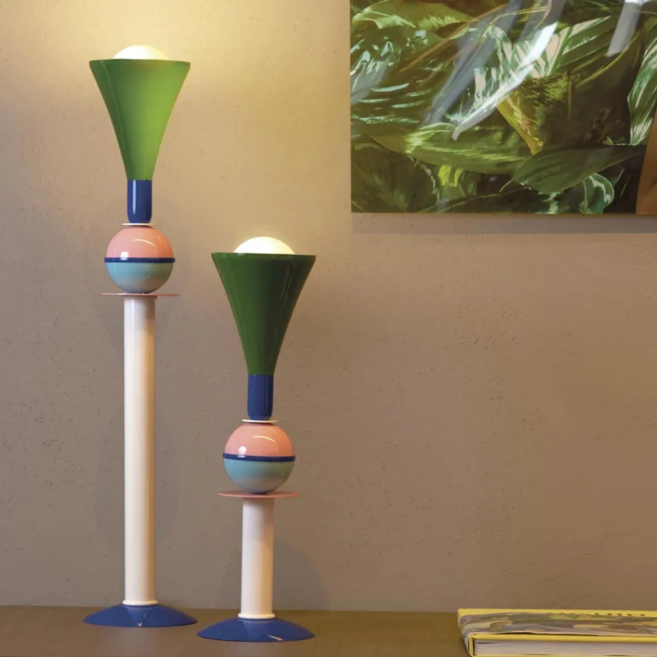 Slide Carmen multicolored aluminium table lamp, made in Italy Viadurini
