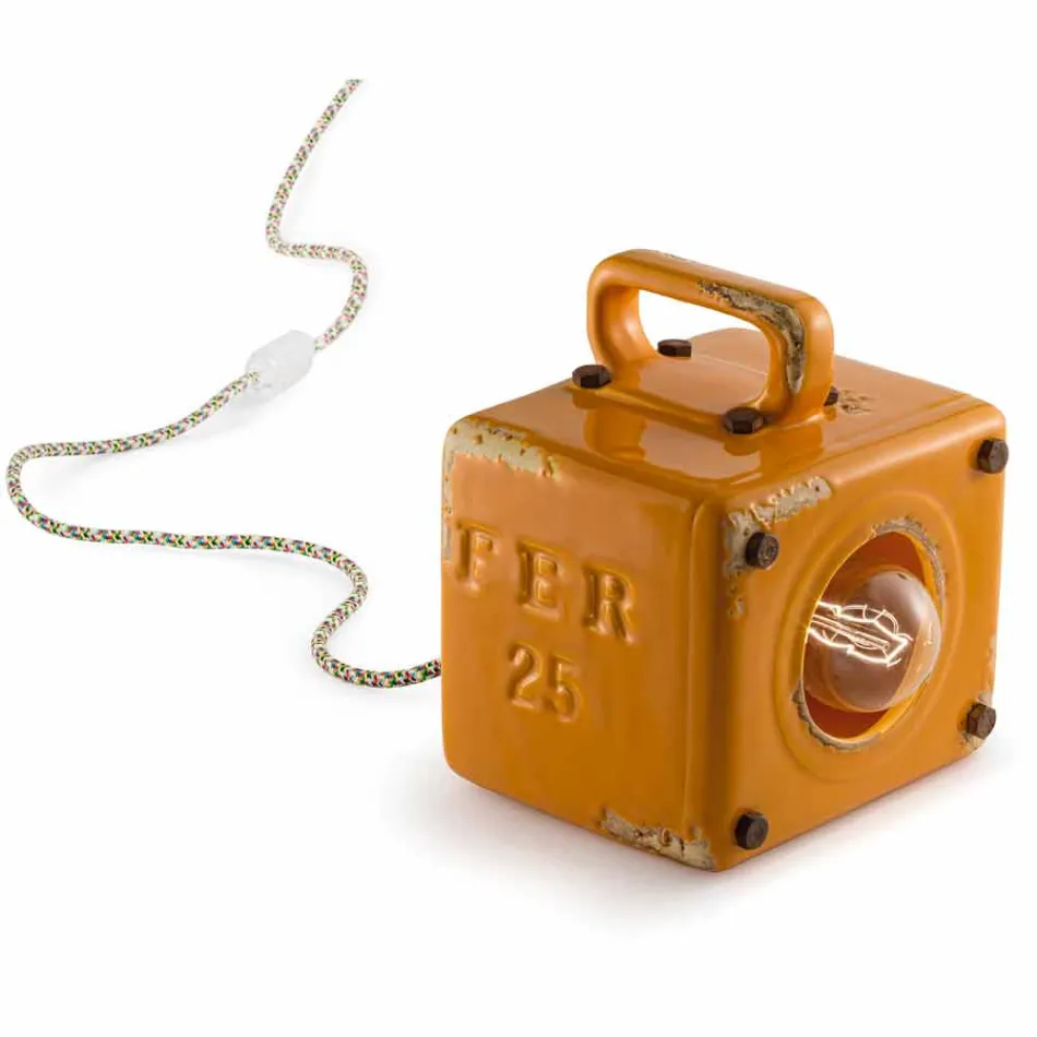 Industrial style table lamp in ceramic and iron Valerie Viadurini