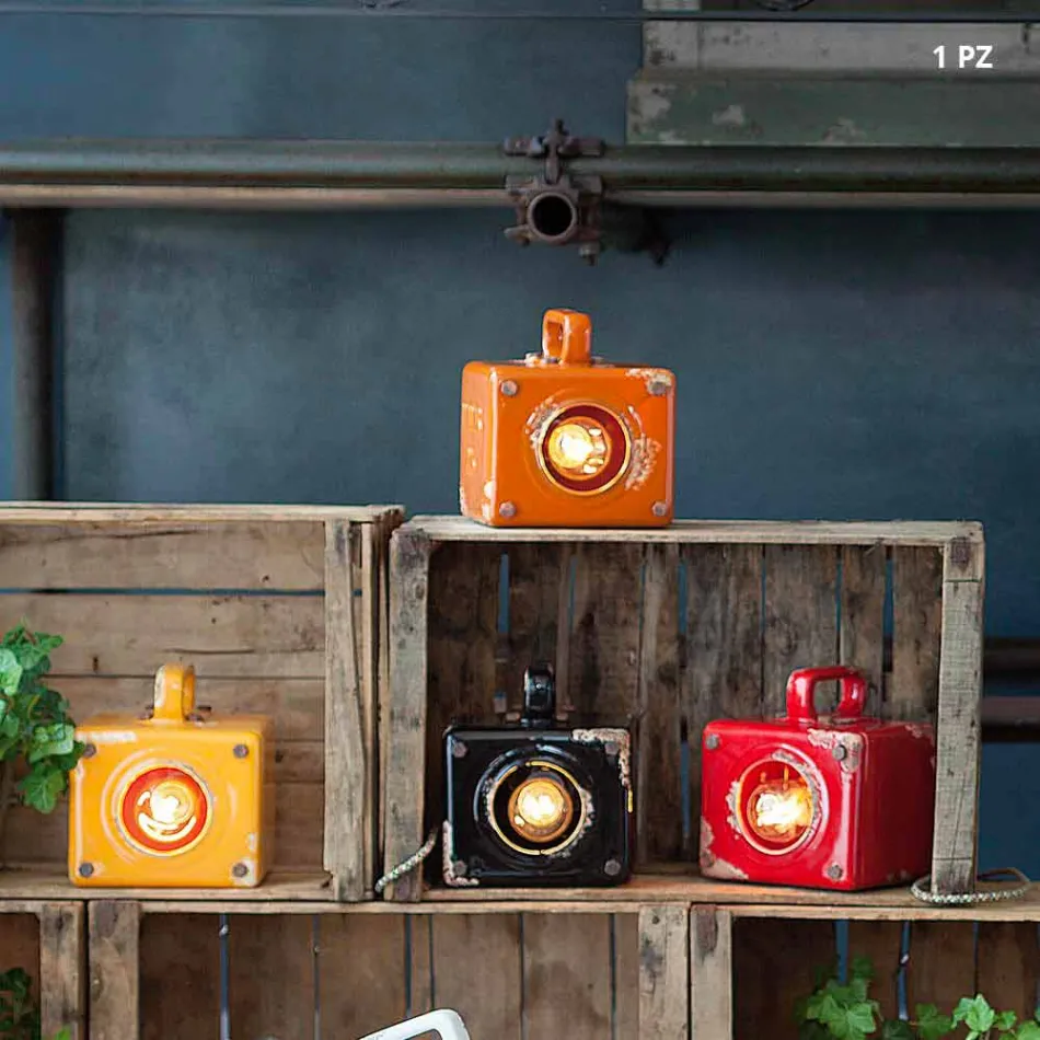 Industrial style table lamp in ceramic and iron Valerie Viadurini