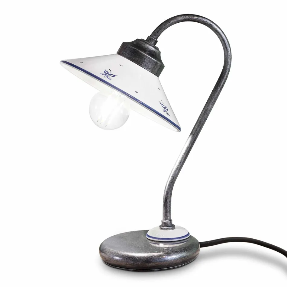 Vintage Style Table Lamp in Hand Painted Ceramic and Iron - Asti Viadurini