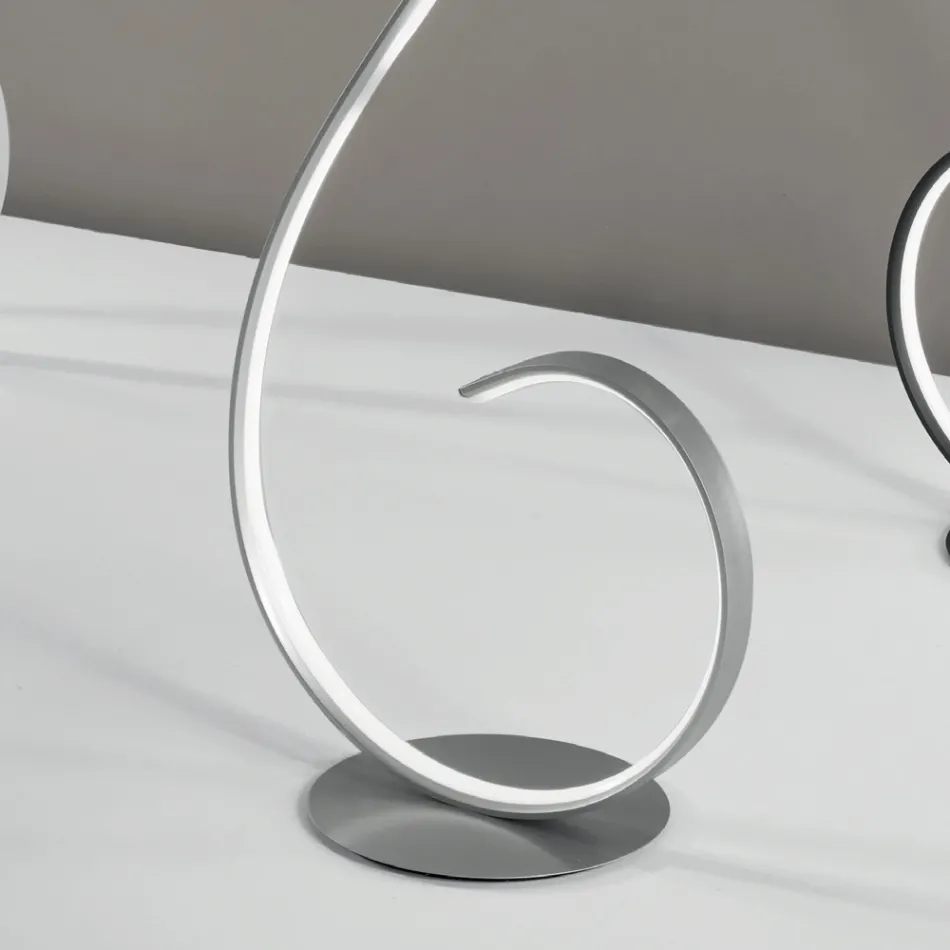 LED Floor Lamp with Design-Clack Painted Metal Structure Viadurini