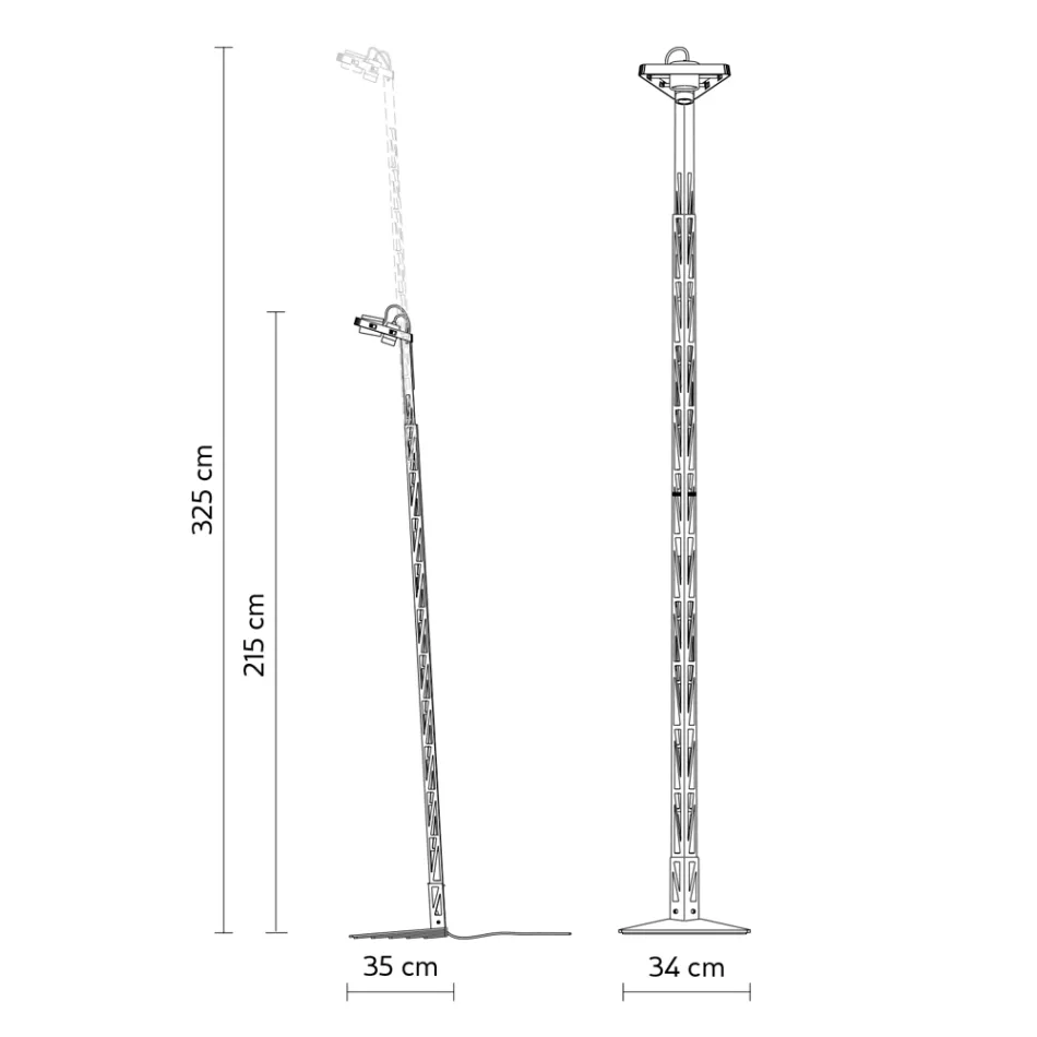 Extendable Floor Lamp Aluminium Matt Black Ladder Design - Watchful Viadurini