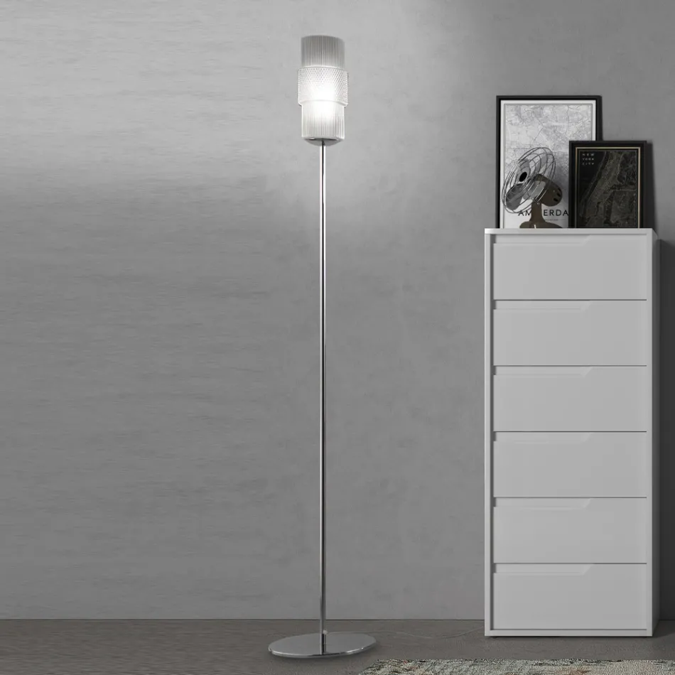 Artisan Floor Lamp in Venetian Blown Glass 30 cm - Satomi Viadurini