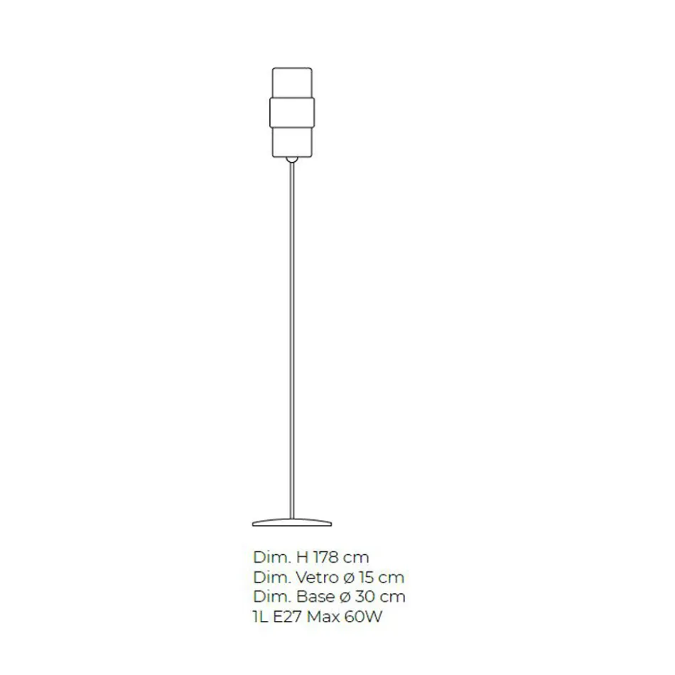 Artisan Floor Lamp in Venetian Blown Glass 30 cm - Satomi Viadurini