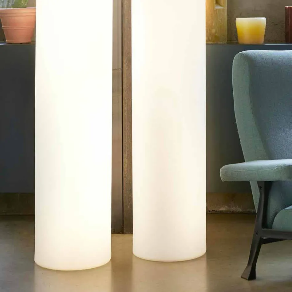Slide Fluo cylindrical floor lamp made in Italy Viadurini