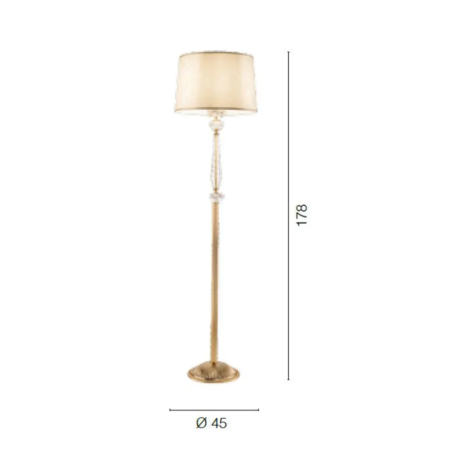 Classic Floor Lamp in Porcelain and Luxury Blown Glass - Eteria Viadurini