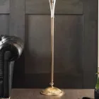 Classic Floor Lamp in Handcrafted Glass and Luxury Lampshade - Flanders Viadurini