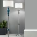 Classic Floor Lamp in Italian Artisan Glass and Lampshade - Memore