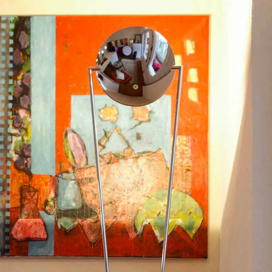 Floor Lamp with Metal Structure and Integrated LED Made in Italy - Rione Viadurini