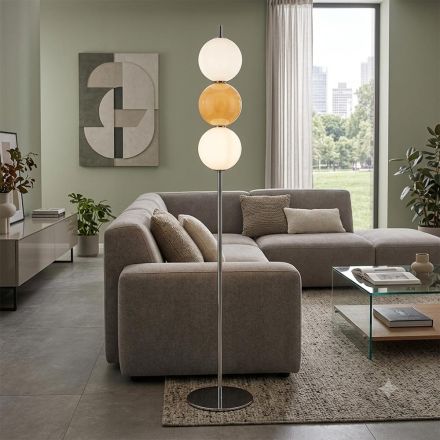 Lumira - Three-Light Floor Lamp in Cased Glass Made in Italy Viadurini