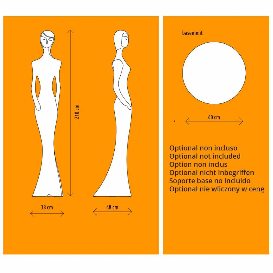 Garden Floor Lamp with RGBW Led Light Statue Design - Penelope by Myyour Viadurini