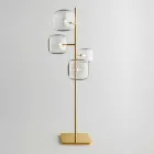 Design Floor Lamp with Shiny Metal Structure Made in Italy - Donatina Viadurini