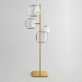 Design Floor Lamp with Shiny Metal Structure Made in Italy - Donatina