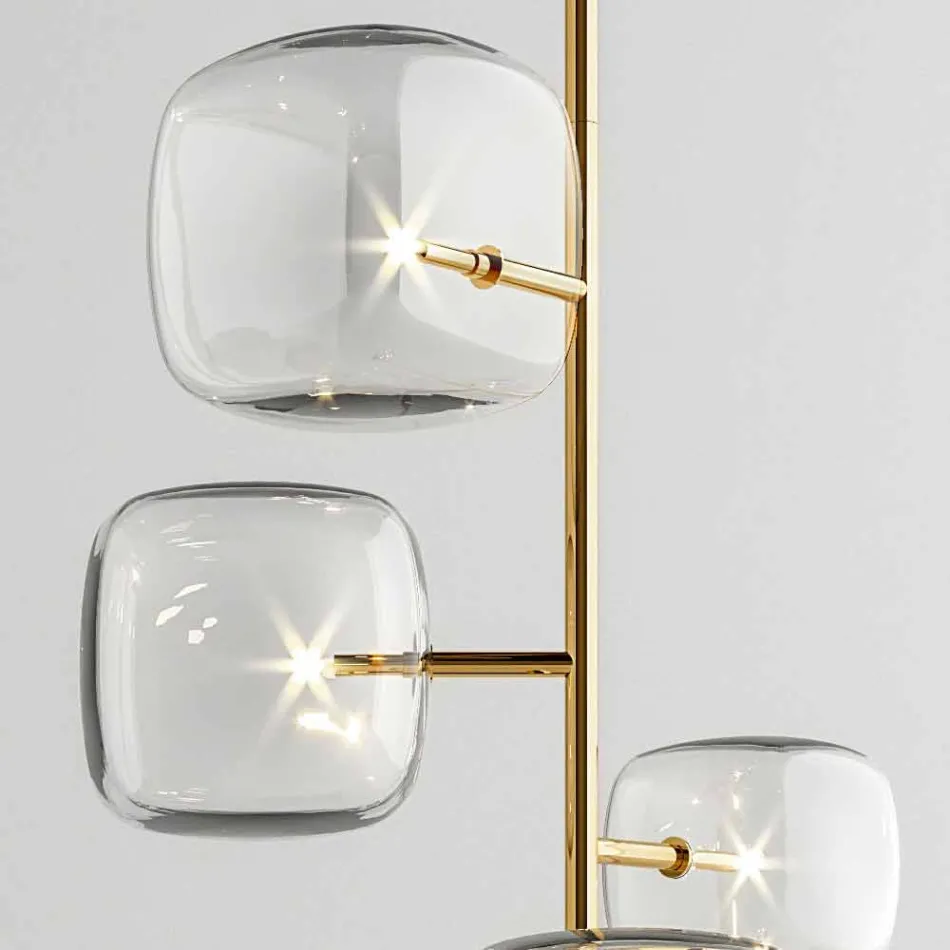 Design Floor Lamp with Shiny Metal Structure Made in Italy - Donatina Viadurini