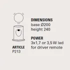 Floor lamp, modern design with 3 lights, U-Boat - Toscot Viadurini