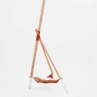 Design Floor Lamp in Beech Wood and Lacquered Metal - Avetta Viadurini