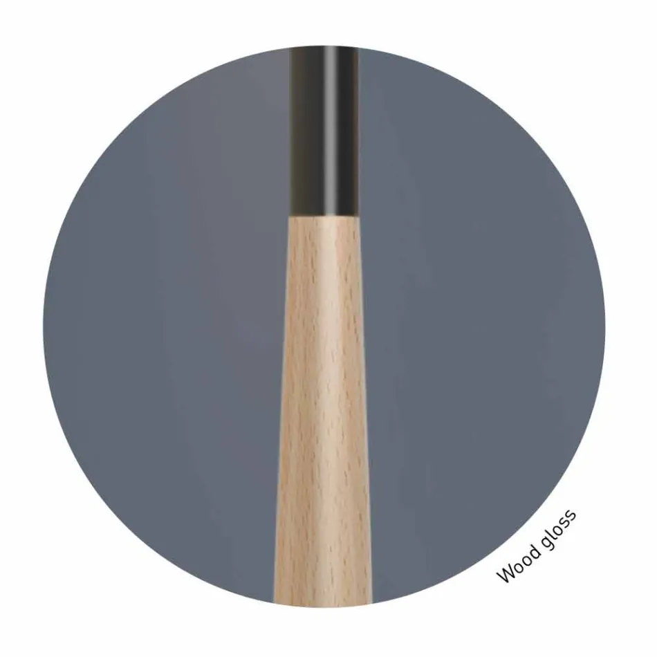 Design Floor Lamp in Metal, Wood and Organza Made in Italy - Boom Viadurini