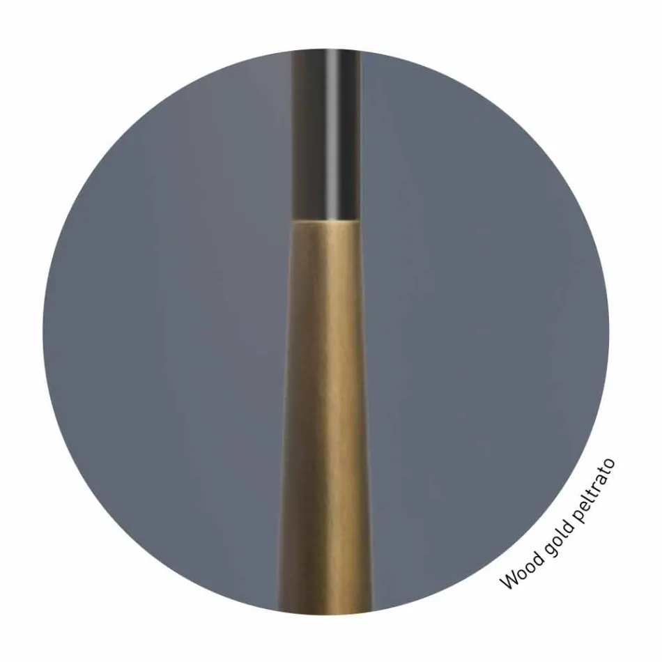 Design Floor Lamp in Metal, Wood and Organza Made in Italy - Boom Viadurini