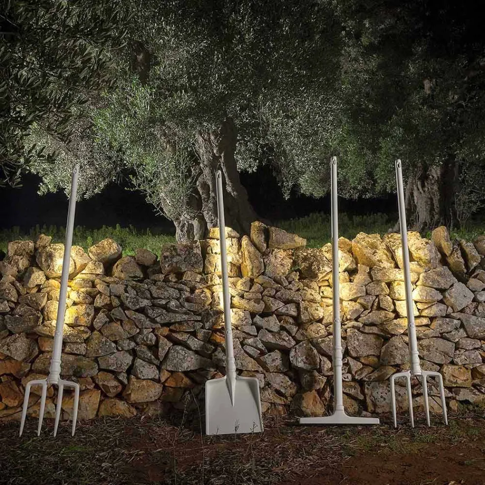 Outdoor Floor Lamp in White Technopolymer Design of 3 Forms - Tools Viadurini